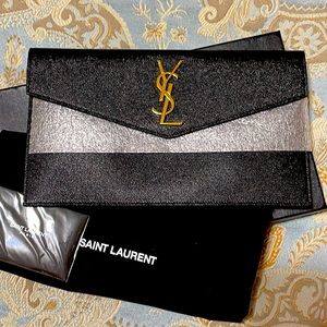 BNWT YSL Uptown Clutch Pouch Authentic!